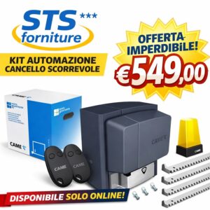 CAME U2313 Kit Automazione Scorrevole 800Kg 230V + 4mt Cremagliera Acciaio