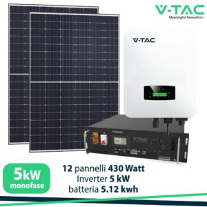 kit Fotovoltaico 5Kw + Batteria 5Kwh