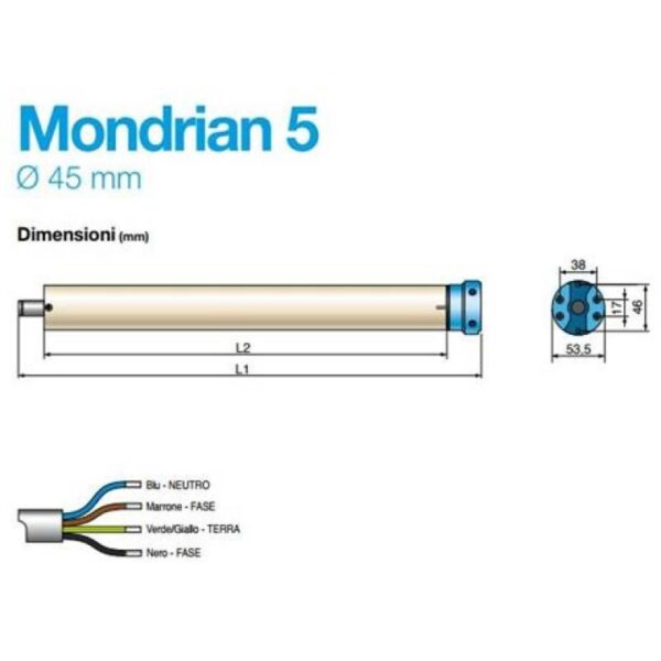 CAME Kit Mondrian 5 50Nm con perno Q per Tapparelle e tende - immagine 3