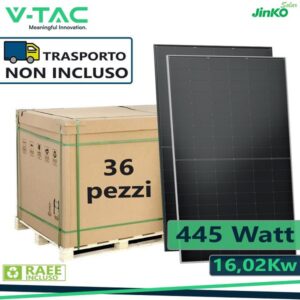 Pannello Fotovoltaico Jinko 445w n-type topcon 1762x1134x30mm - conf. 36 pz **prezzo cadauno