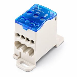 Morsettiera Distribuzione 2x80A per Barra DIN 2 Moduli 7 Fori