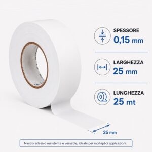 Nastro Isolante 25x25 Bianco