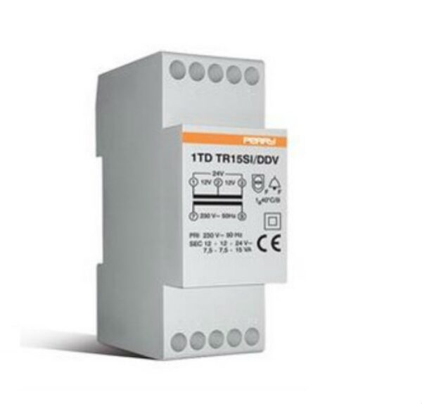 Trasformatore 12/24V 15VA 2 Moduli DIN
