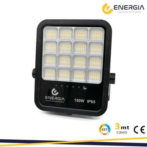 Proiettore LED Solare 300w CCT Tricolor 3300 Lumen - immagine 3