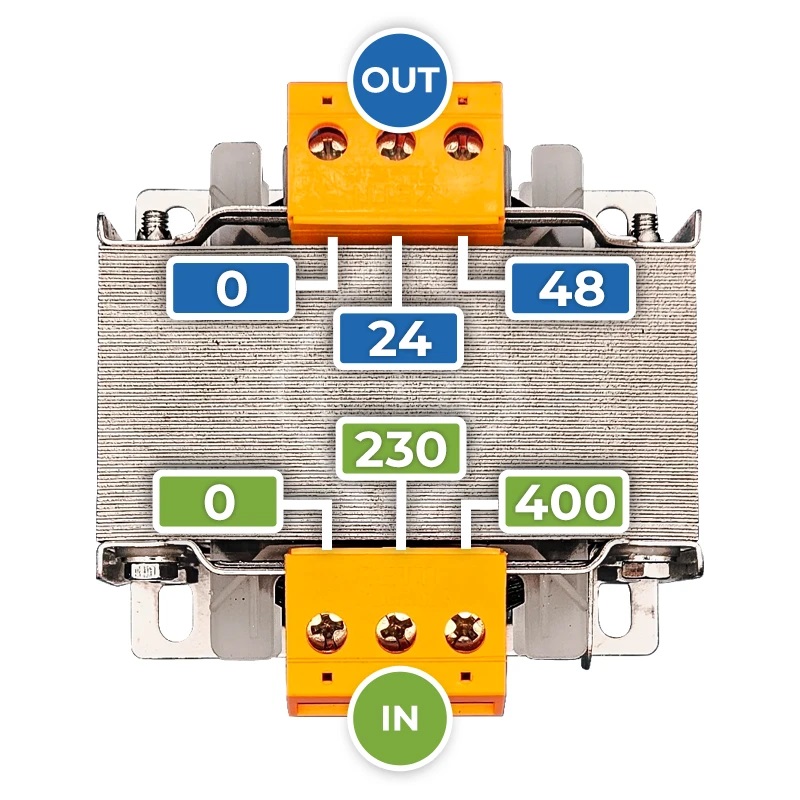 Trasformatore di Sicurezza 200VA 230/400V 0-24-48 - immagine 3