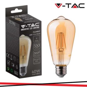 Lampada Goccia ST64 LED a Filamento E27 6w Luce 2200k 550 Lumen