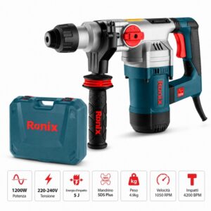 Martello perforatore 1200w 32mm 5 j + 5 punte sds plus
