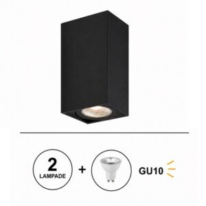 Applique Doppia Emissione 2xGU10 IP44 Nero