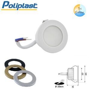 Faretto incasso bianco 3w IP65 230v Tricolor con 3 Cover incluse