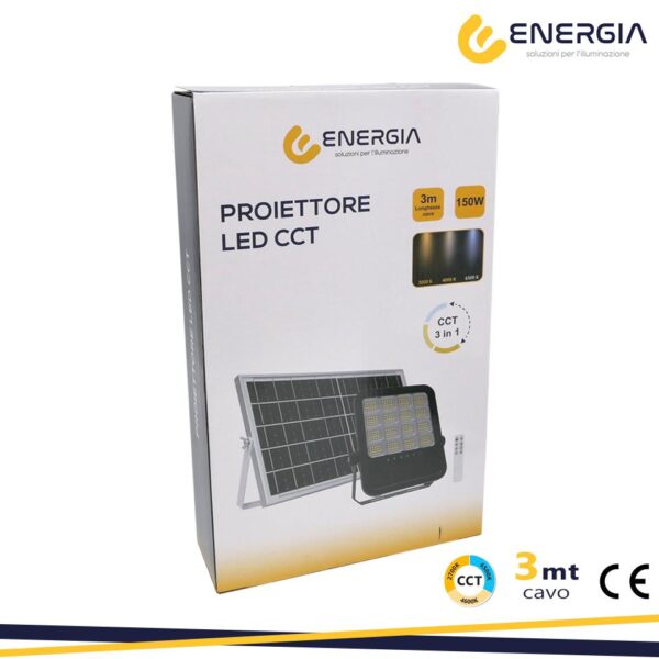 Proiettore LED Solare 300w CCT Tricolor 3300 Lumen - immagine 6