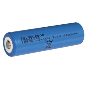 Batteria 18650 3,7V 2600mAh Li-Ion testa con Bottone