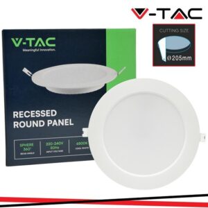 Pannello LED Incasso 18w Luce Fredda 6400k Diam 205 1980 Lumen