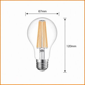Lampada Goccia LED a Filamento E27 18w A67 Luce Calda 3280 Lumen