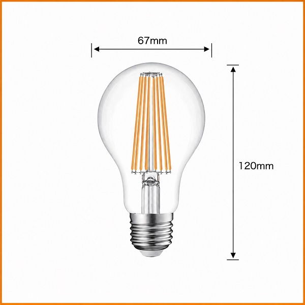 Lampada Goccia LED a Filamento E27 18w A67 Luce Calda 3280 Lumen