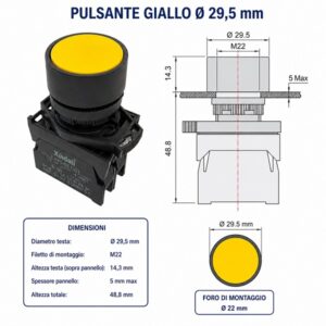 Pulsante a Rilascio Giallo NA