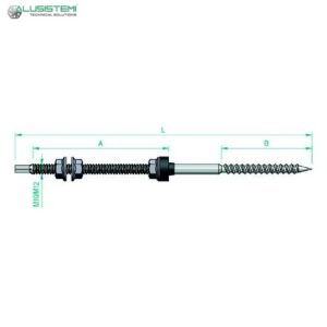 Vite Doppio Filetto M10x300 con Guarnizione e Dado