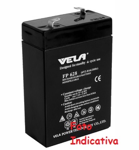 Batteria Piombo 6V 2,8 Ah Ricambio per Emergenza Beghelli 1499