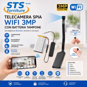 Telecamera DVR da Occultamento WiFi 3Mp App Tuya