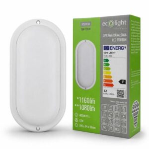 Plafoniera LED Ovale Bianca 12w Luce Natura 1160 Lumen IP54