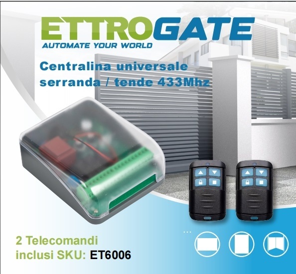 Scheda Automazione 2CH relè Porta garage Apricancello serranda con 2 telecomandi pronti all'uso