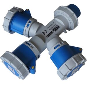 Moltiplicatore 1 Spina 2P+T 16A a 3 Prese 2P+T 16A IP67 