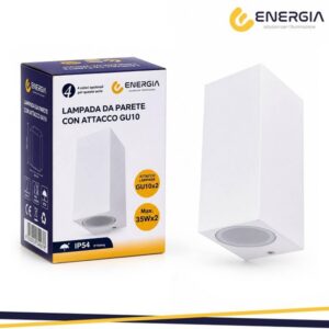 Applique LED Bidirezionale IP54 Bianco Squadrato 2xGU10