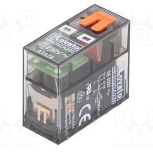 Mini Relè 230V 2 Scambi CA 8A Tasto Test + Led