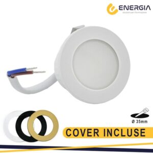 Faretto incasso bianco 3w IP65 230v Luce Calda con 3 Cover incluse
