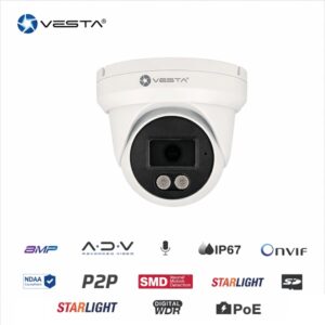 Telecamera Dome IP 8 Megapixel 2,8mm AI Dual Light