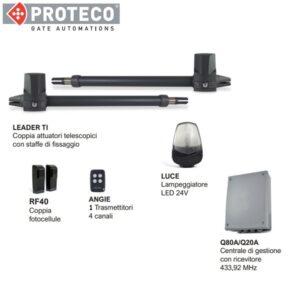Kit Automazione Battente 230V per ante fino a 2,8mt e 350kg Leader Kit