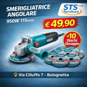 Smerigliatrice Angolare 950w 115mm con 10 Dischi
