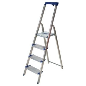 Scala in Alluminio 4 Gradini 150kg Alfa Maxi con Ripiano