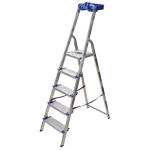 Scala in Alluminio 6 Gradini 150kg Alfa Maxi con Ripiano