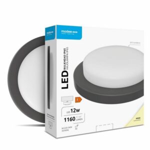 Plafoniera LED Rotonda Nera 12w IP65 Luce Natura 1080 Lumen