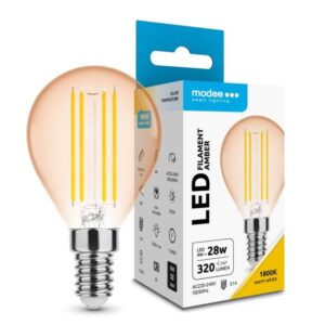 Lampada Goccia LED G45 a Filamento E14 4w Luce AMBRA 1800°k 320 Lumen