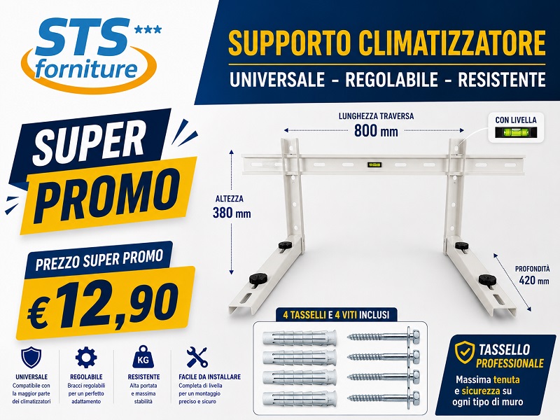 Coppia Mensole per Climatizzatore 420x380x800 con Traversa