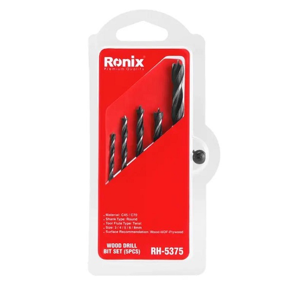 Set di 5 punte per trapano per legno