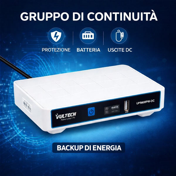Mini Gruppo di Continuità per Modem, Router e Telecamere IP