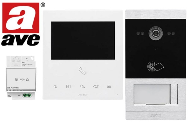 KIT Videocitofono Monofamiliare non espandibile da appoggio parete, Sistema 2 Fili V44 EASY