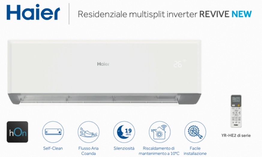 Climatizzatore HAIER REVIVE WiFi 9000 Btu Inverter A++ R32 - immagine 4