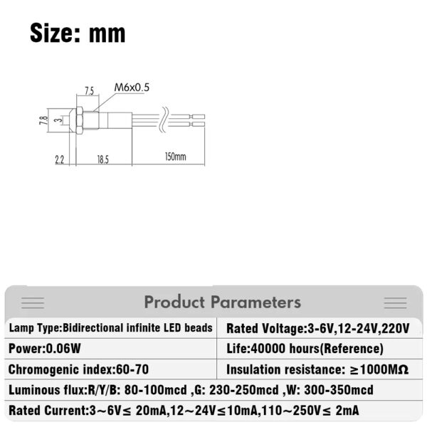 Spia Segnalazione da Pannello 220V Bianca IP67 - immagine 2