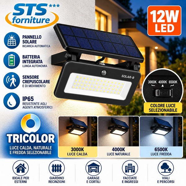 Proiettore LED SOLAR-B Tricolor